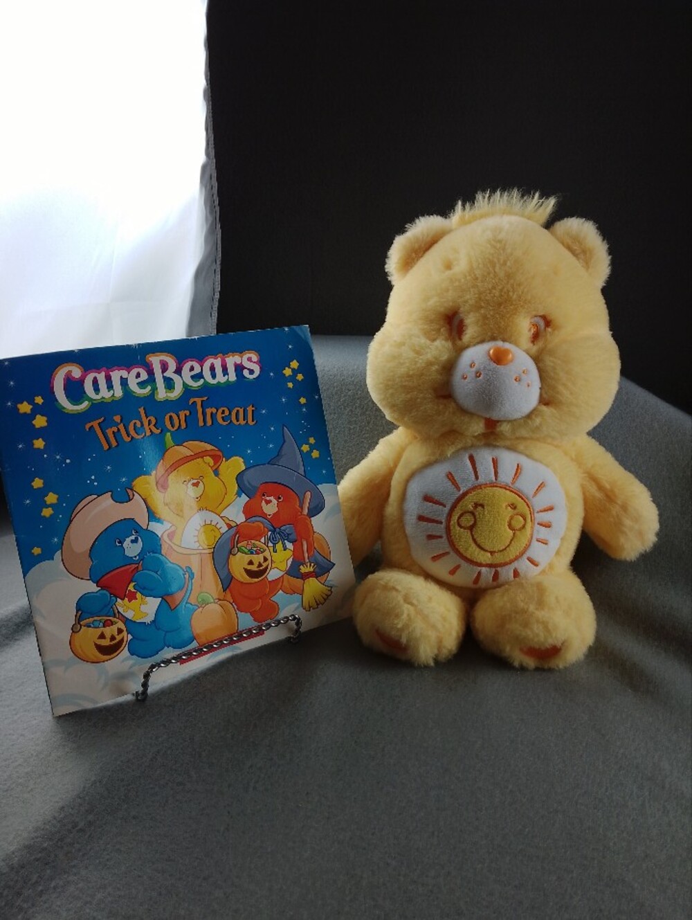 Miniso Care Bears Funshine Bear Plush with Trick or Treat Book Lot Of 2